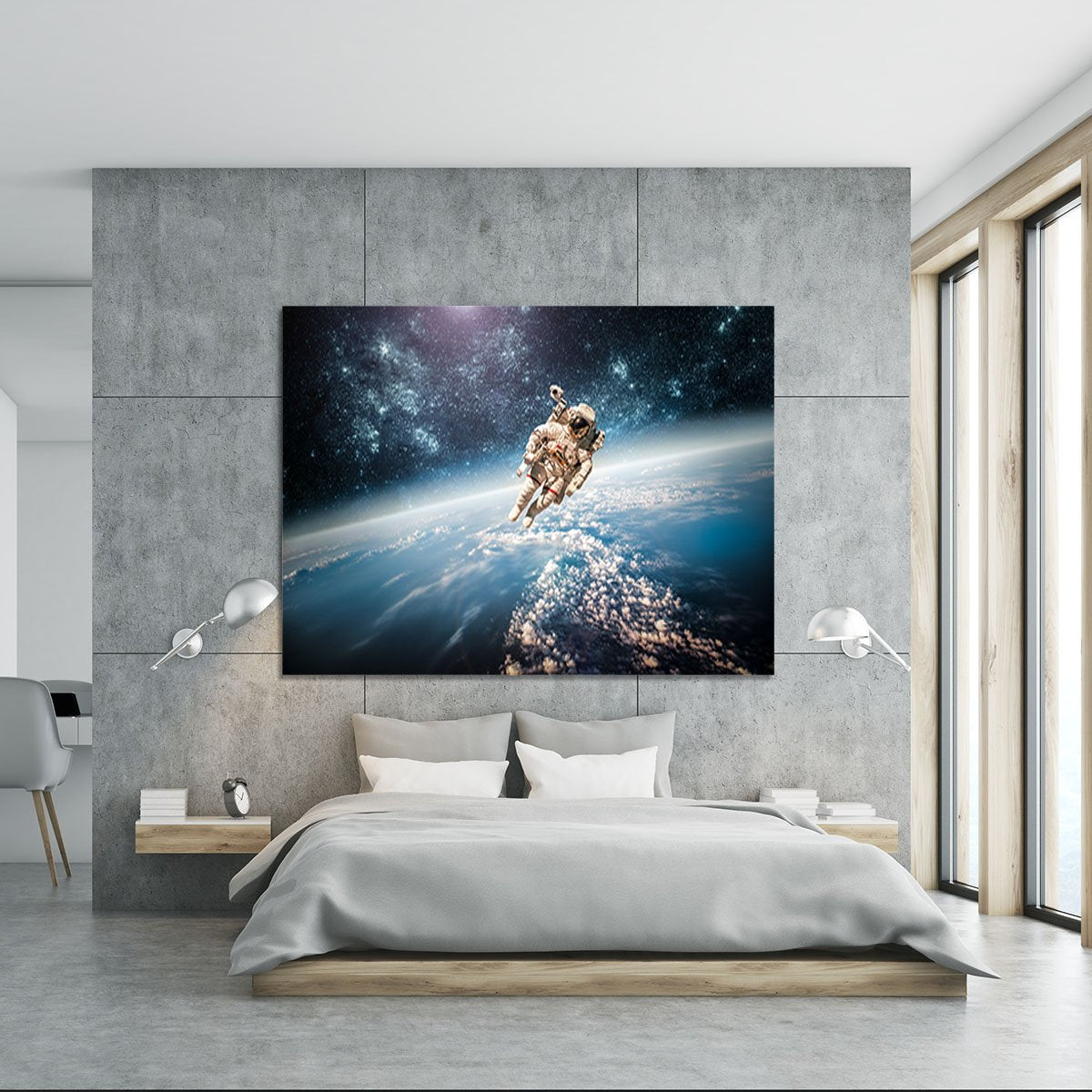 Astronaut in outer space planet earth Canvas Print or Poster