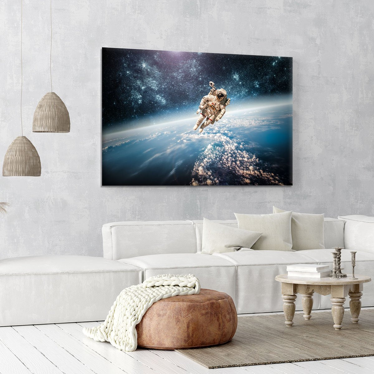 Astronaut in outer space planet earth Canvas Print or Poster