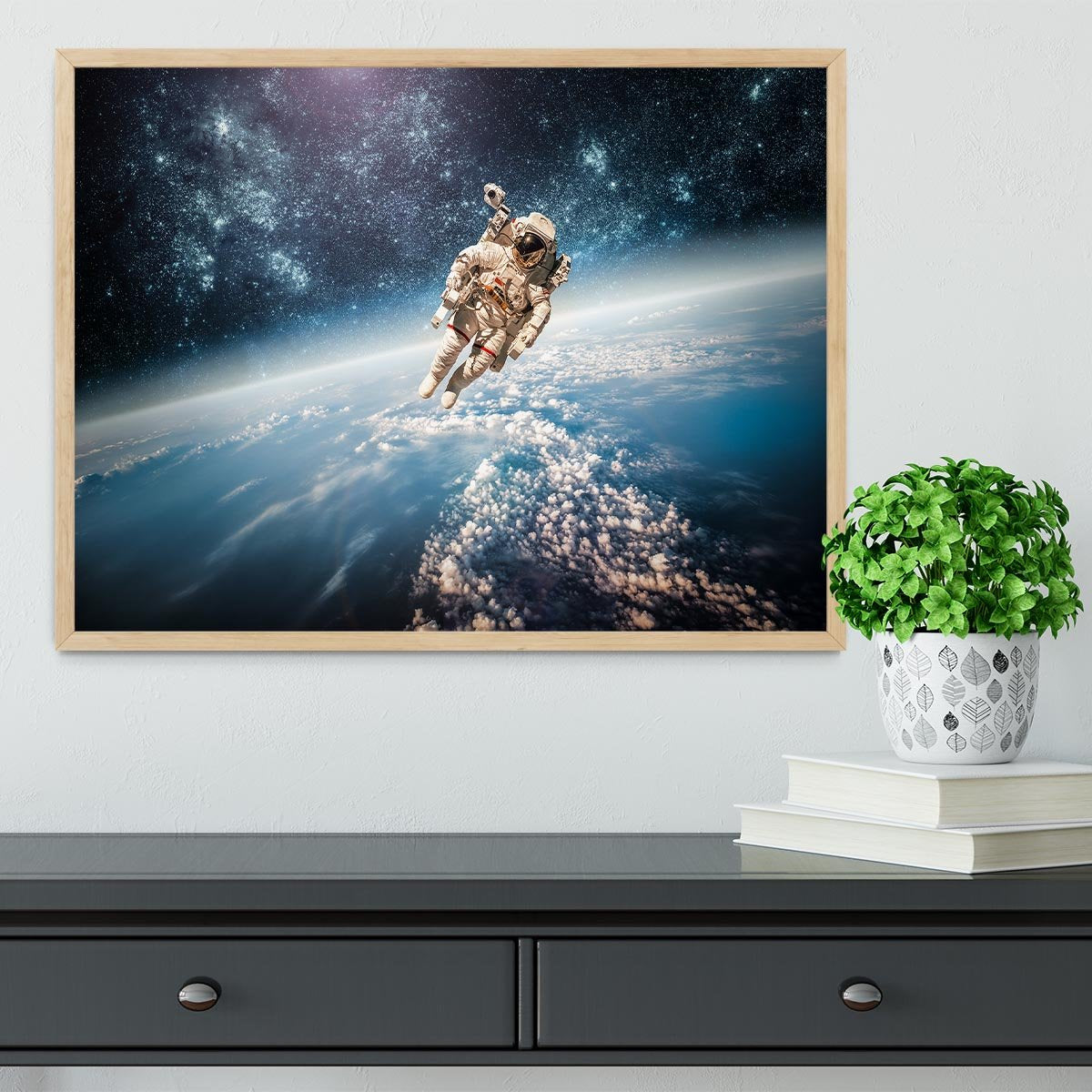 Astronaut in outer space planet earth Framed Print - Canvas Art Rocks - 4