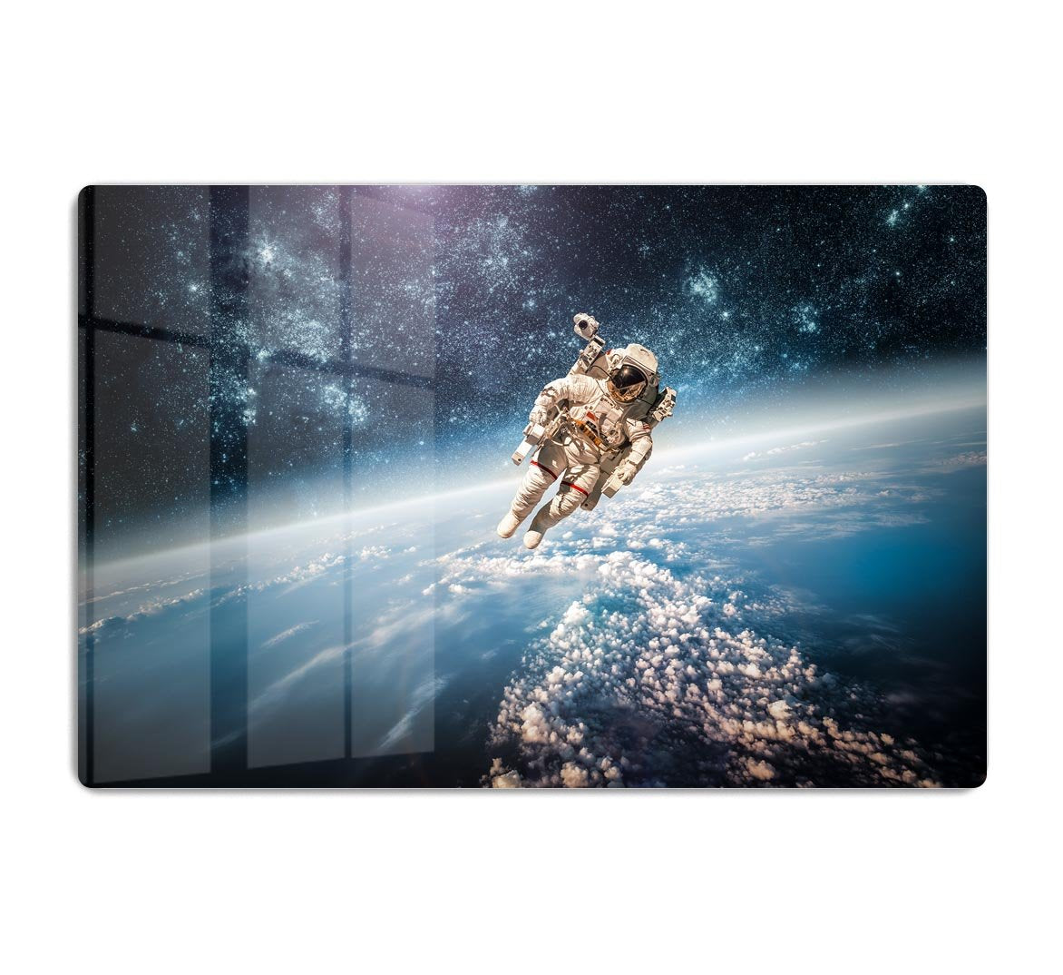 Astronaut in outer space planet earth HD Metal Print
