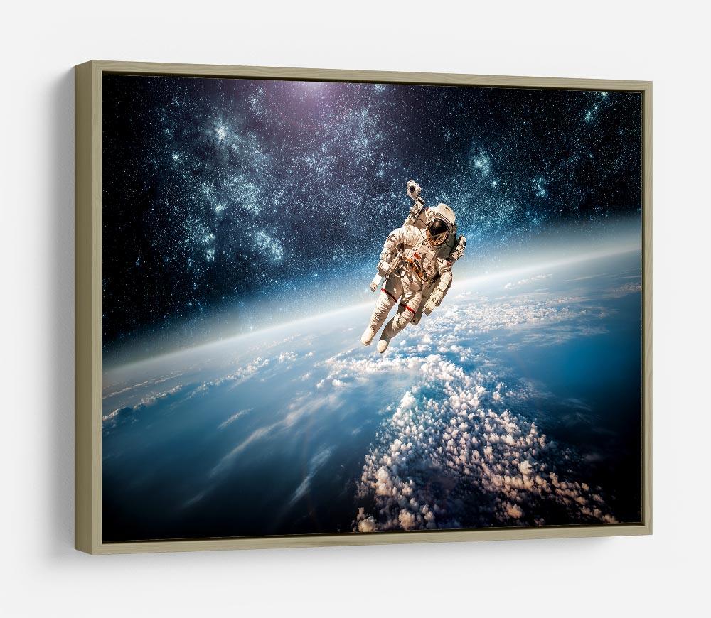 Astronaut in outer space planet earth HD Metal Print