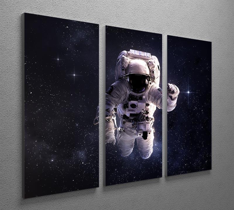 Astronaut in outer space with stars 3 Split Panel Canvas Print - Canvas Art Rocks - 2