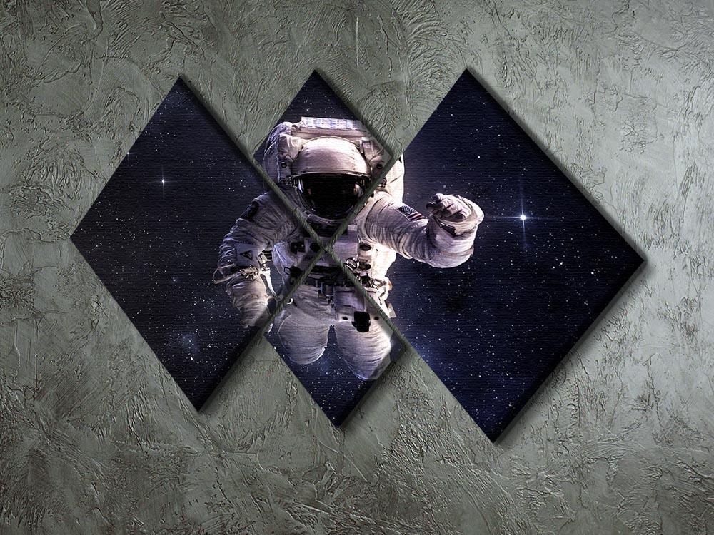 Astronaut in outer space with stars 4 Square Multi Panel Canvas - Canvas Art Rocks - 2