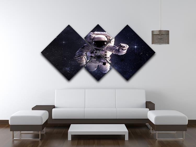 Astronaut in outer space with stars 4 Square Multi Panel Canvas - Canvas Art Rocks - 3