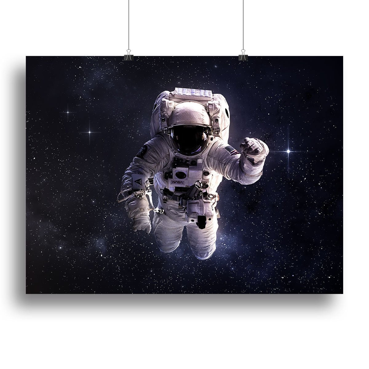 Astronaut in outer space with stars Canvas Print or Poster