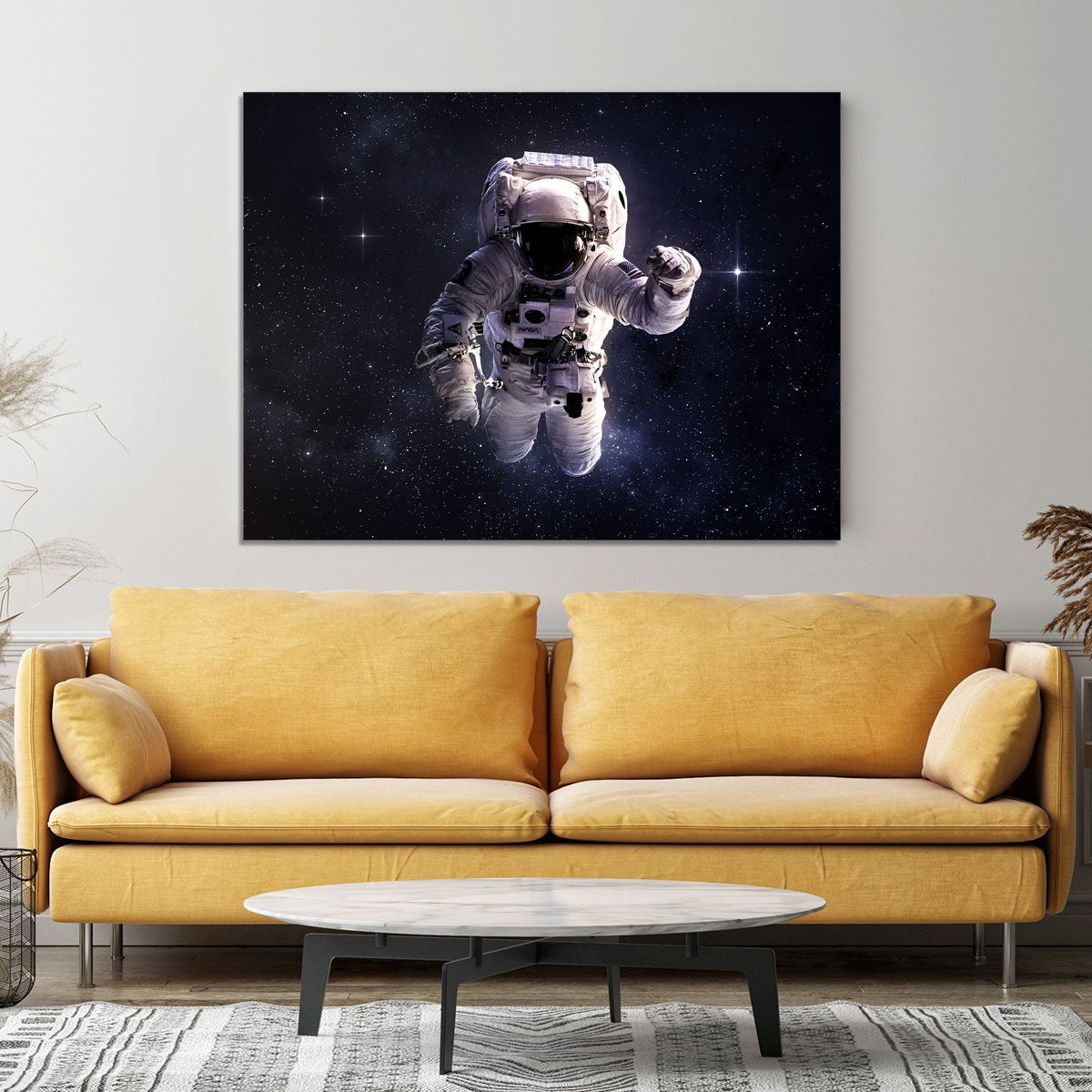 Astronaut in outer space with stars Canvas Print or Poster