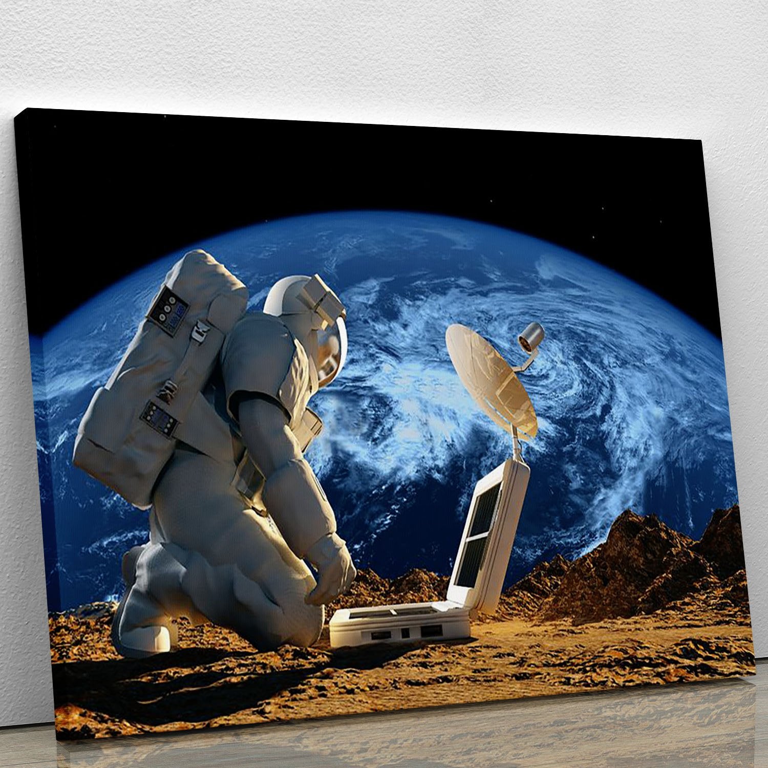 Astronaut working on the Moon Canvas Print or Poster