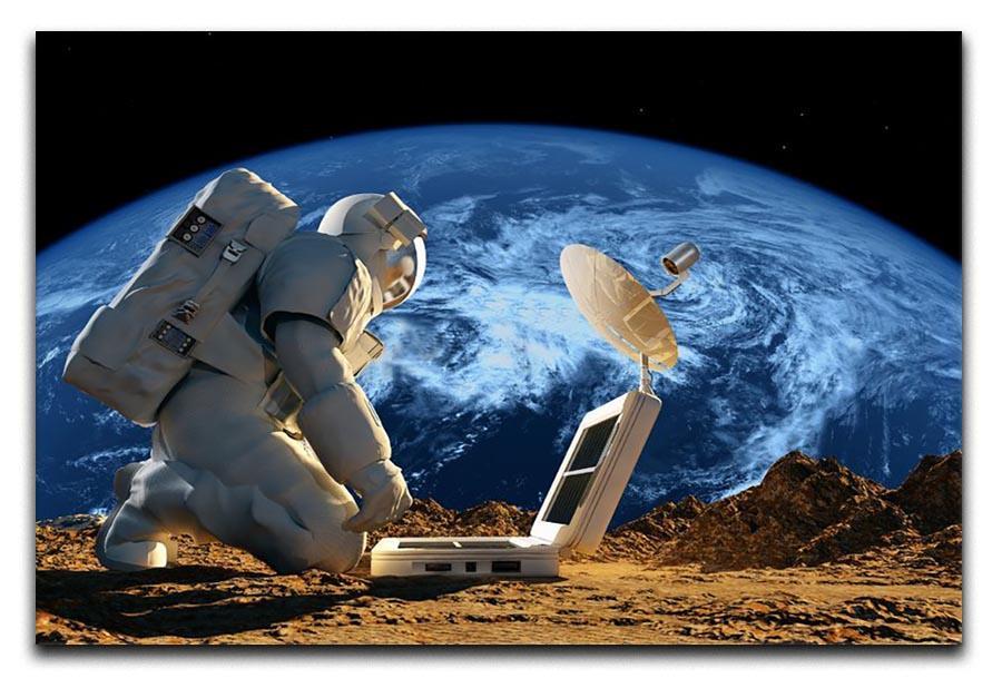 Astronaut working on the Moon Canvas Print or Poster  - Canvas Art Rocks - 1