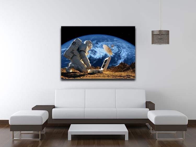 Astronaut working on the Moon Canvas Print or Poster - Canvas Art Rocks - 4