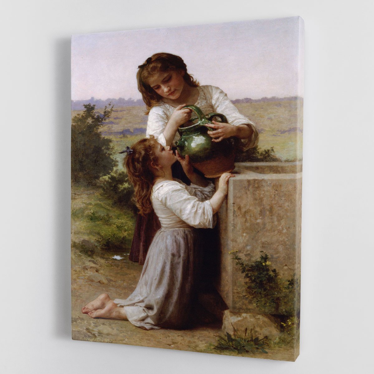At The Fountain 2 By Bouguereau Canvas Print or Poster