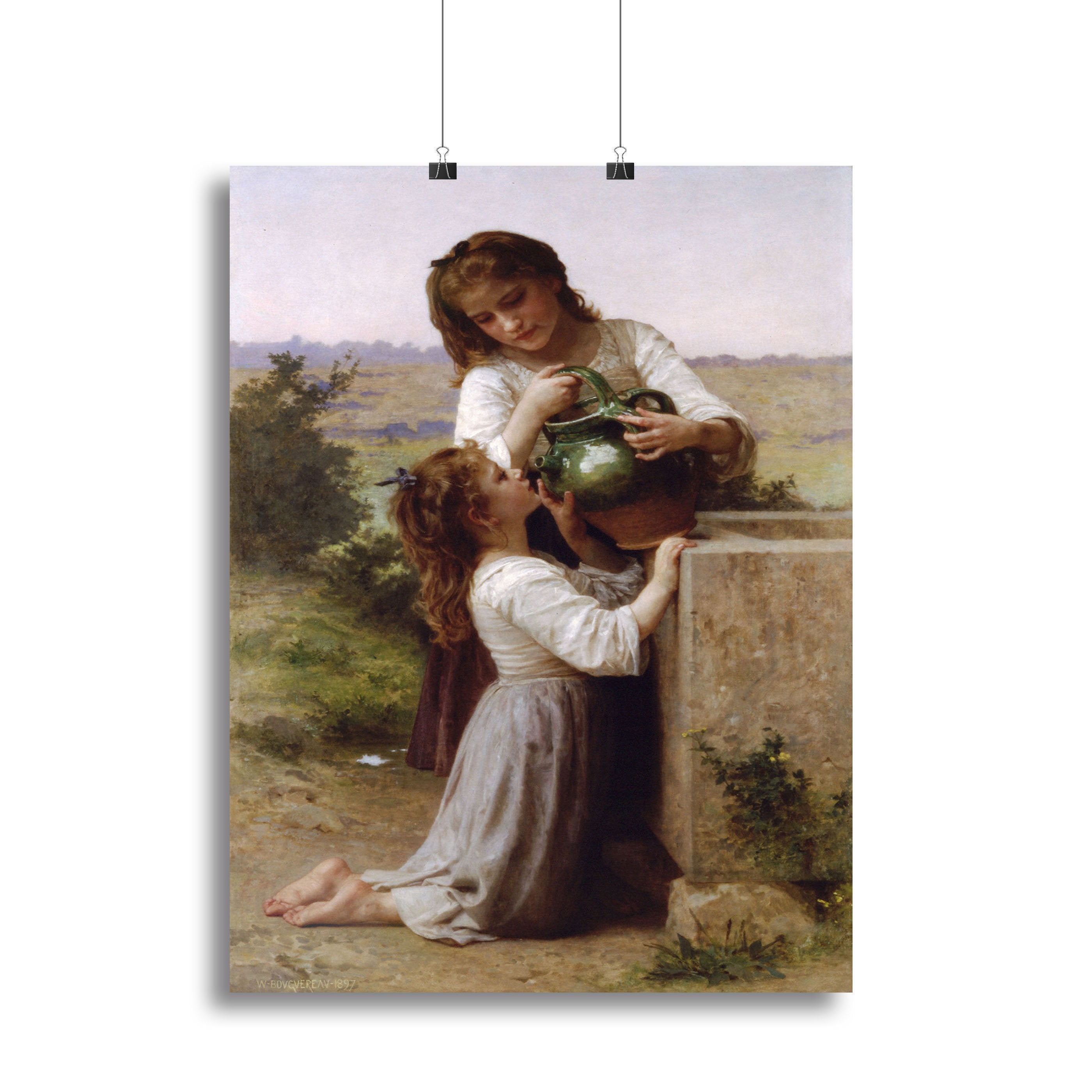 At The Fountain 2 By Bouguereau Canvas Print or Poster