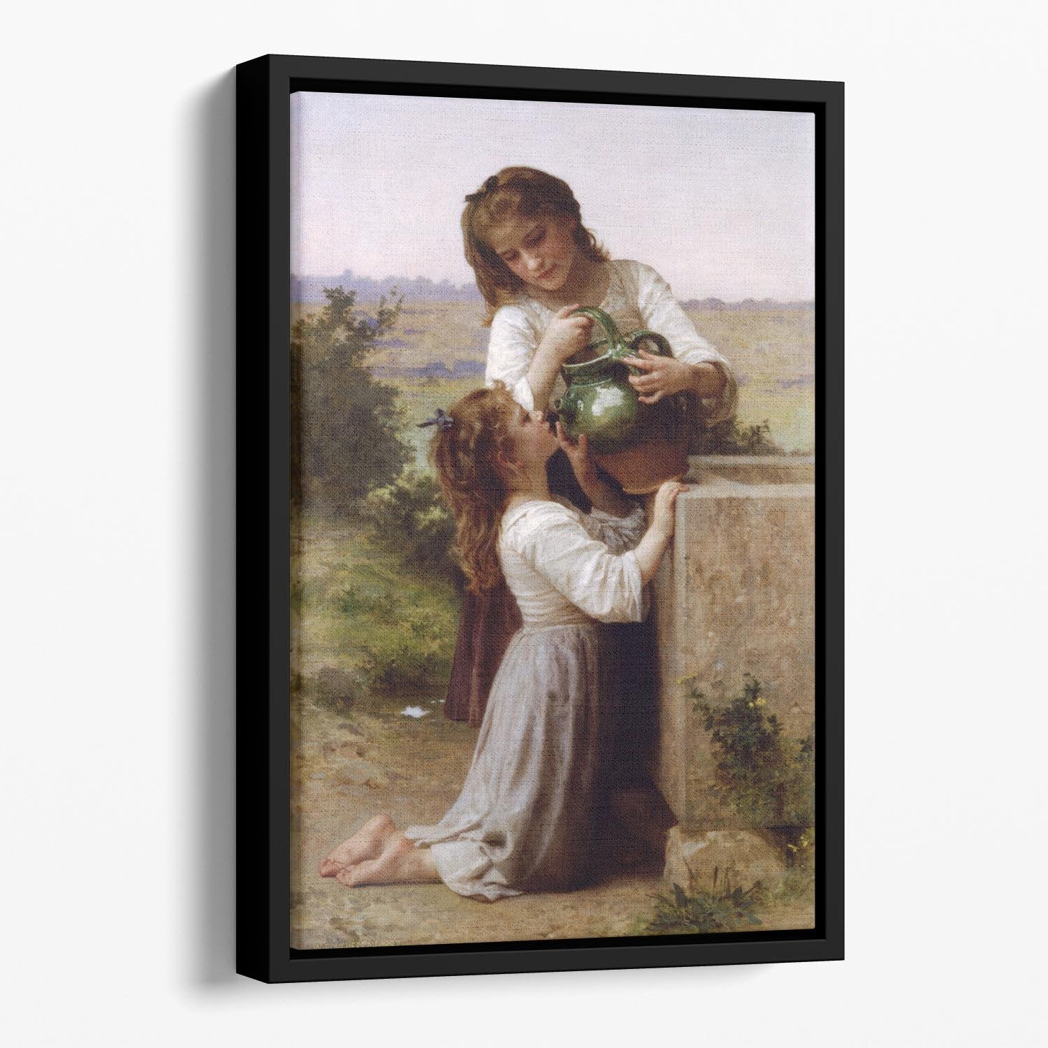 At The Fountain 2 By Bouguereau Floating Framed Canvas