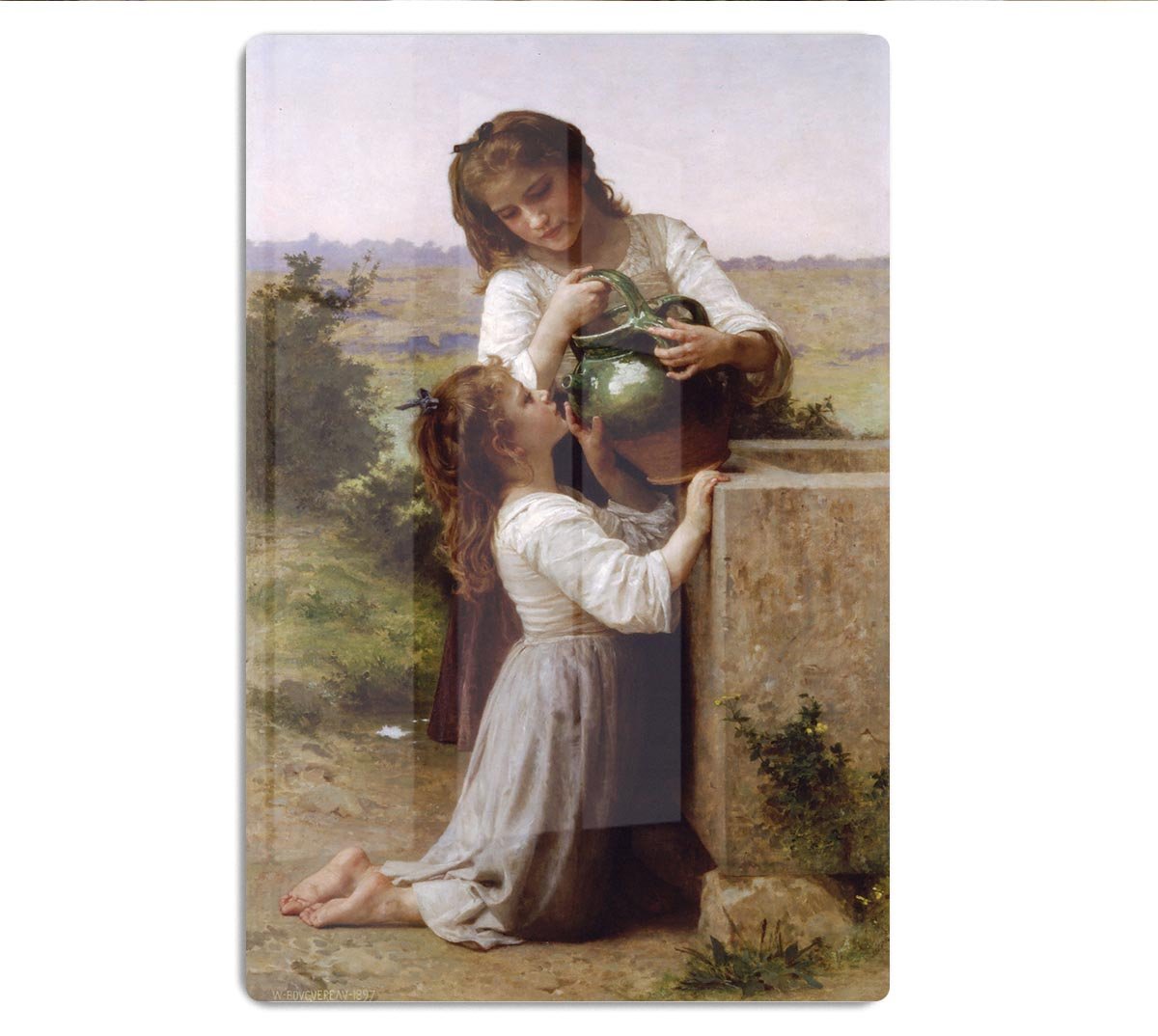 At The Fountain 2 By Bouguereau HD Metal Print