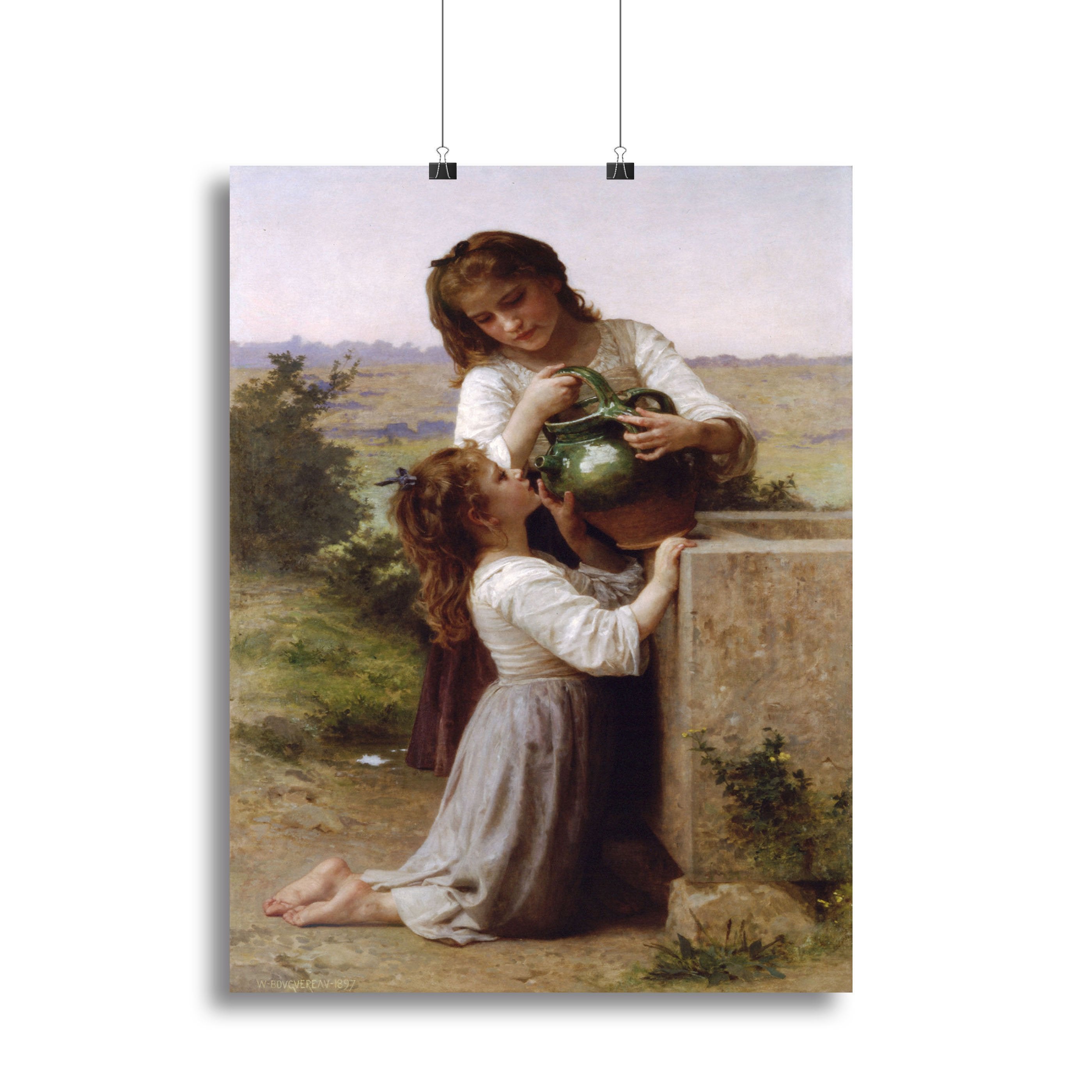 At The Fountain By Bouguereau Canvas Print or Poster