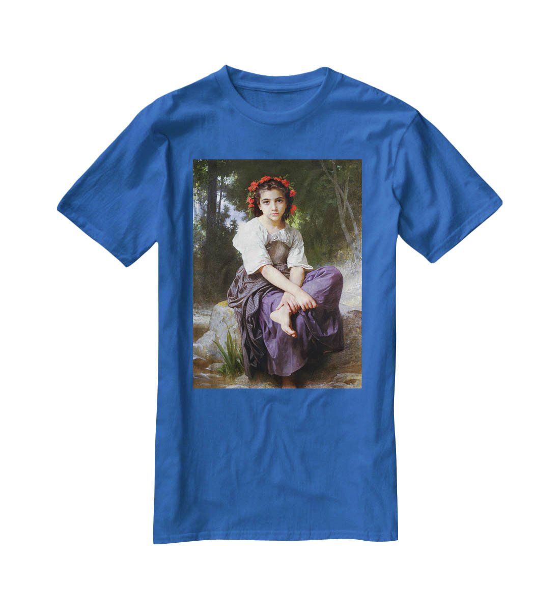 At the Edge of the Brook 2 By Bouguereau T-Shirt - Canvas Art Rocks - 2