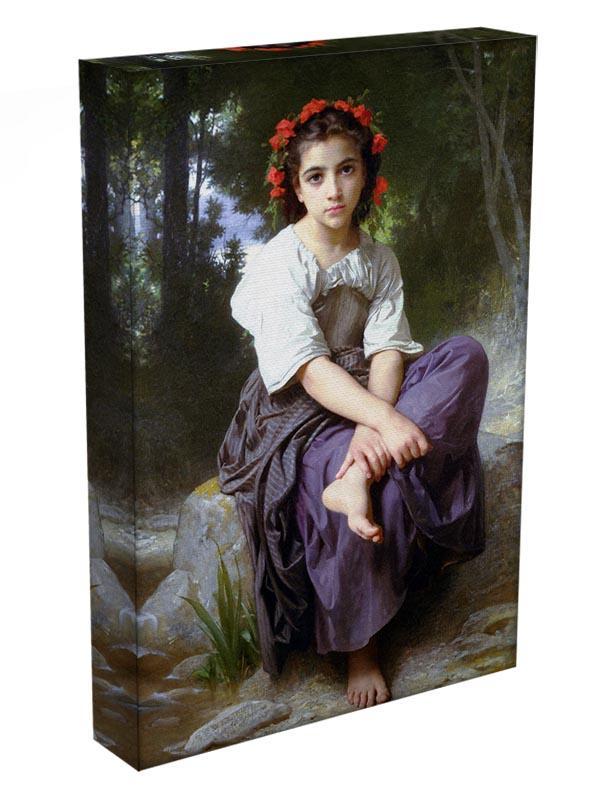 At the Edge of the Brook 2 By Bouguereau Canvas Print or Poster - Canvas Art Rocks - 3
