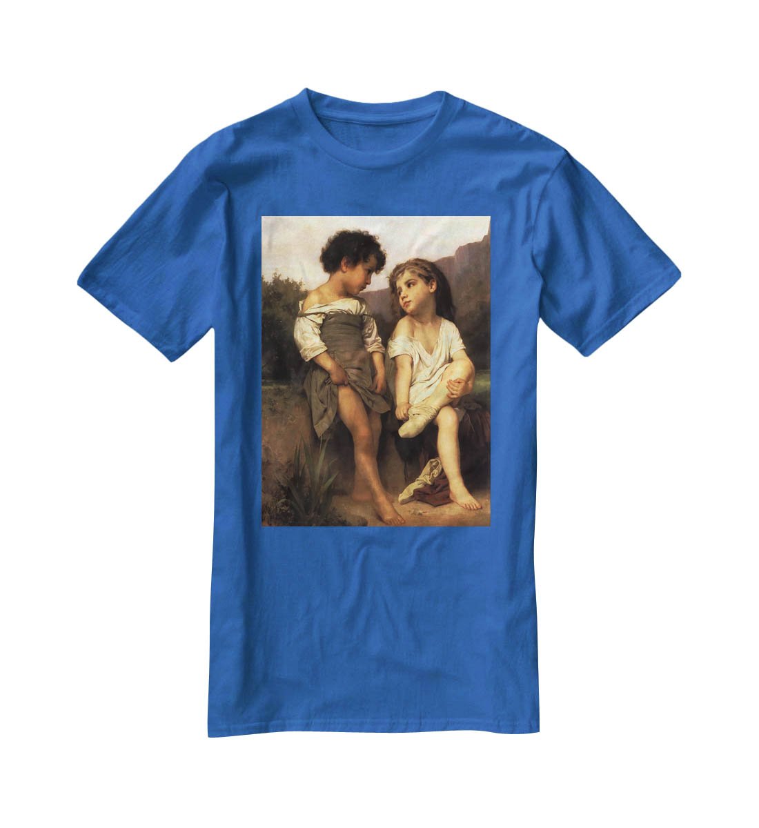 At the Edge of the Brook By Bouguereau T-Shirt - Canvas Art Rocks - 2