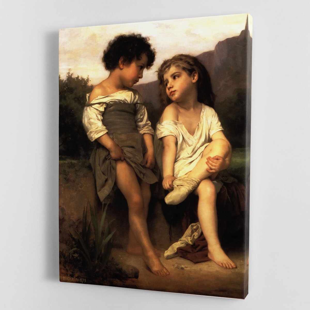 At the Edge of the Brook By Bouguereau Canvas Print or Poster