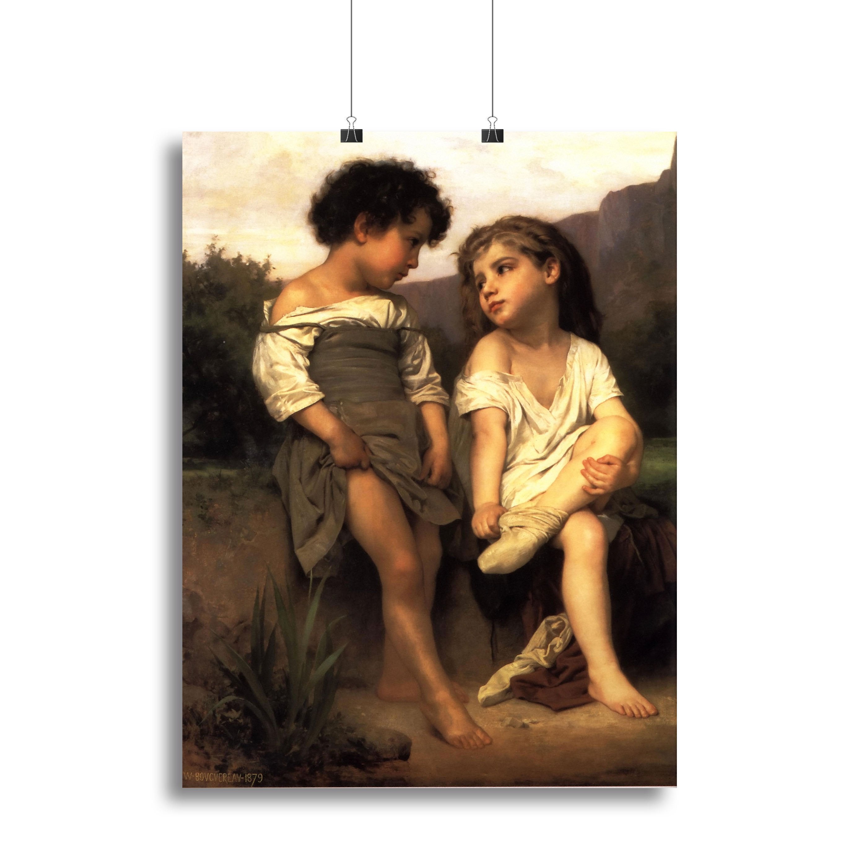 At the Edge of the Brook By Bouguereau Canvas Print or Poster