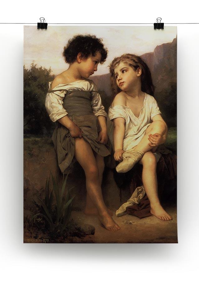 At the Edge of the Brook By Bouguereau Canvas Print or Poster - Canvas Art Rocks - 2