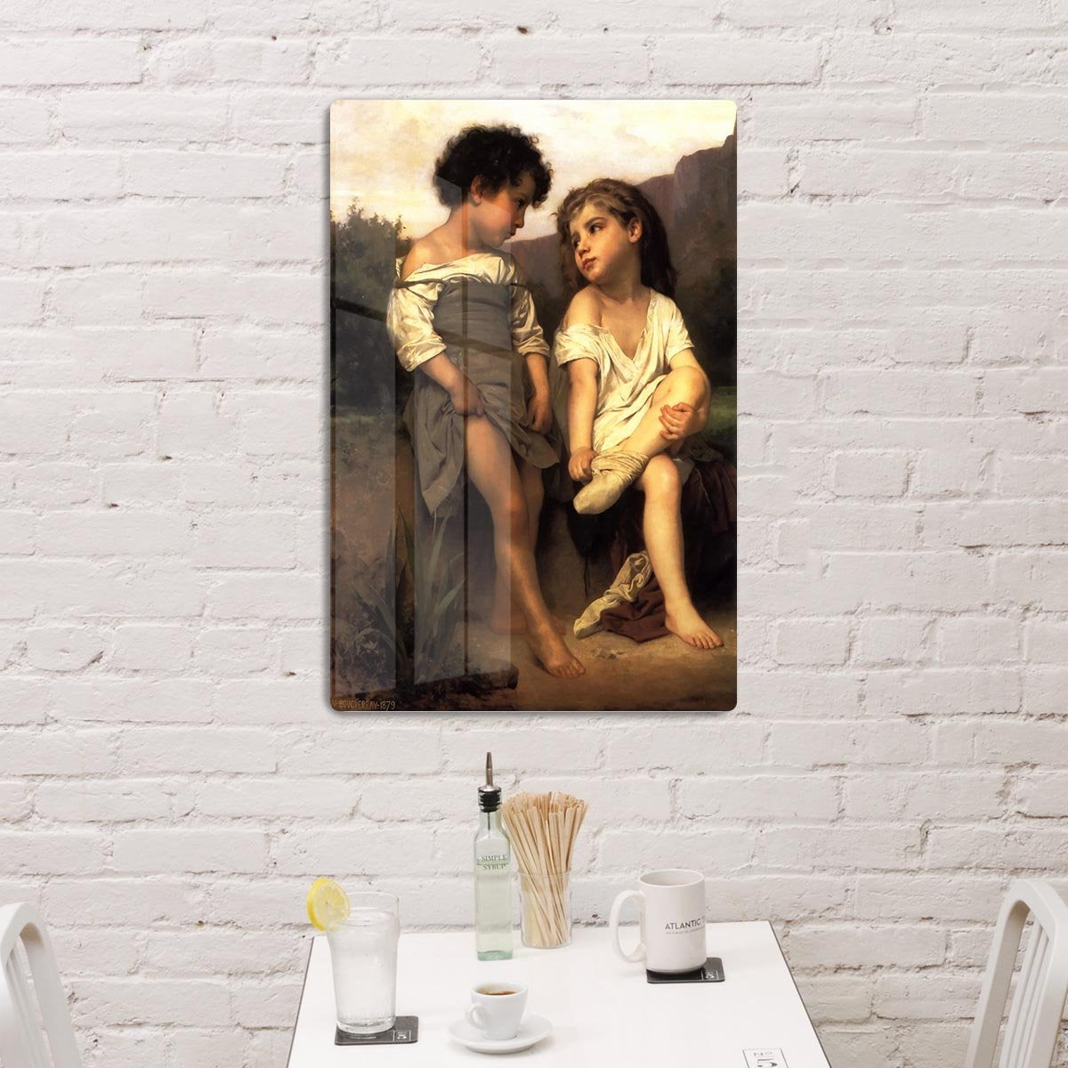 At the Edge of the Brook By Bouguereau HD Metal Print