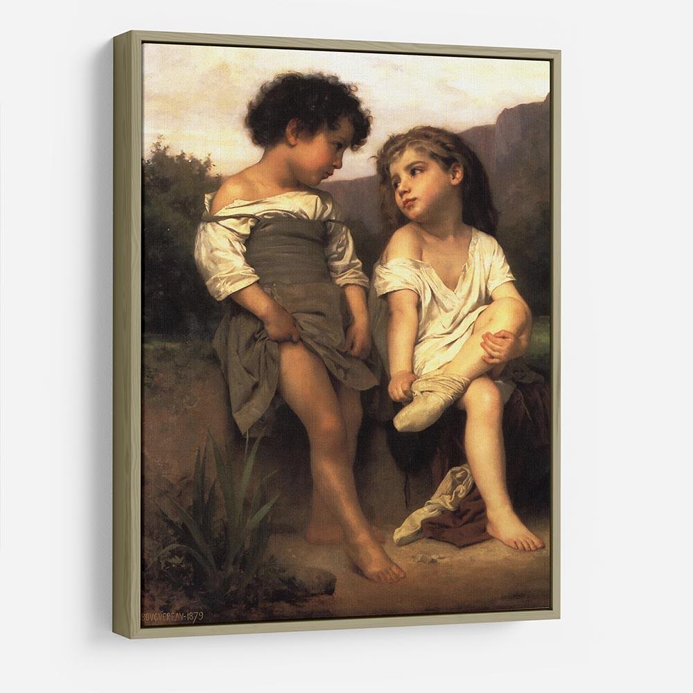 At the Edge of the Brook By Bouguereau HD Metal Print
