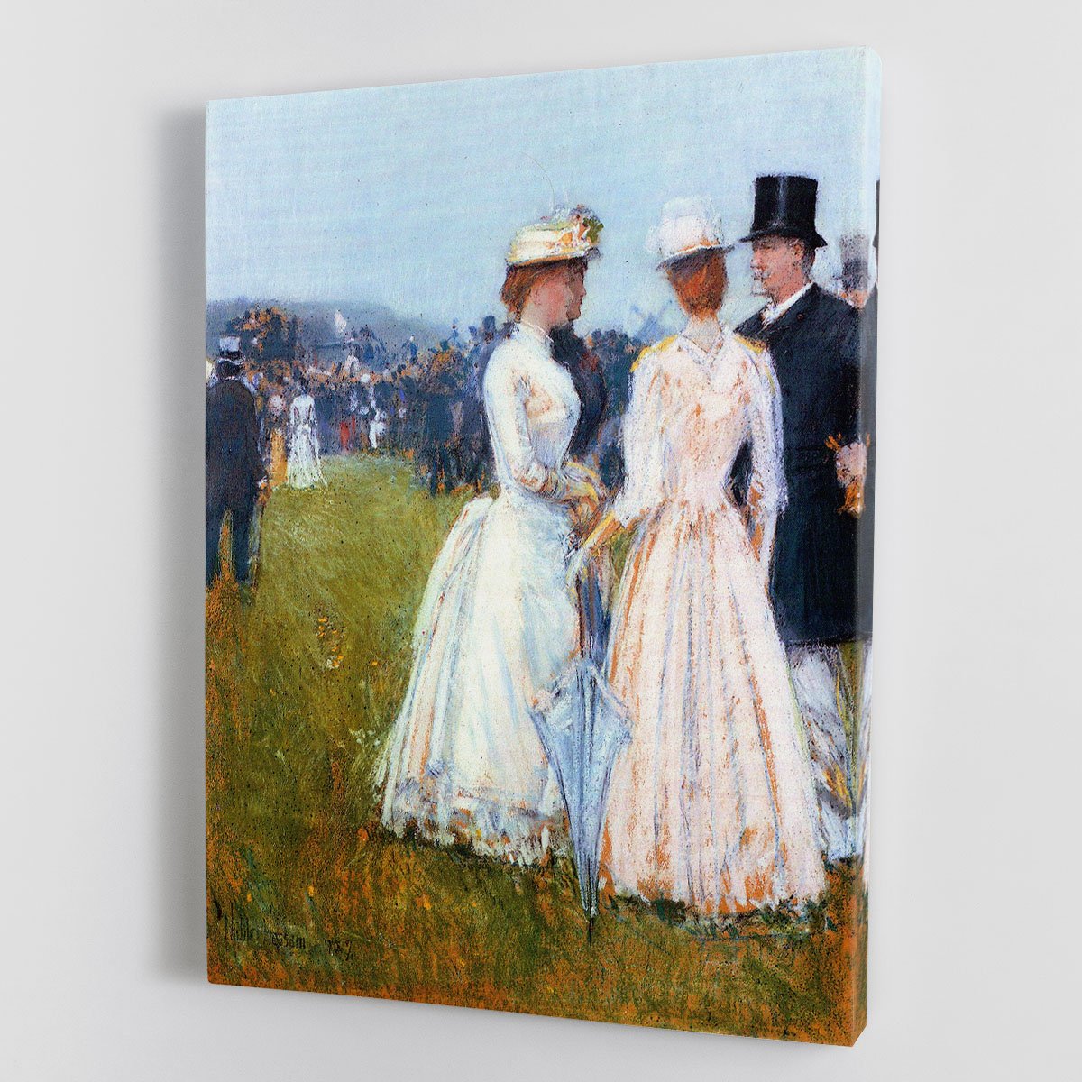 At the Grand Prix in Paris by Hassam Canvas Print or Poster
