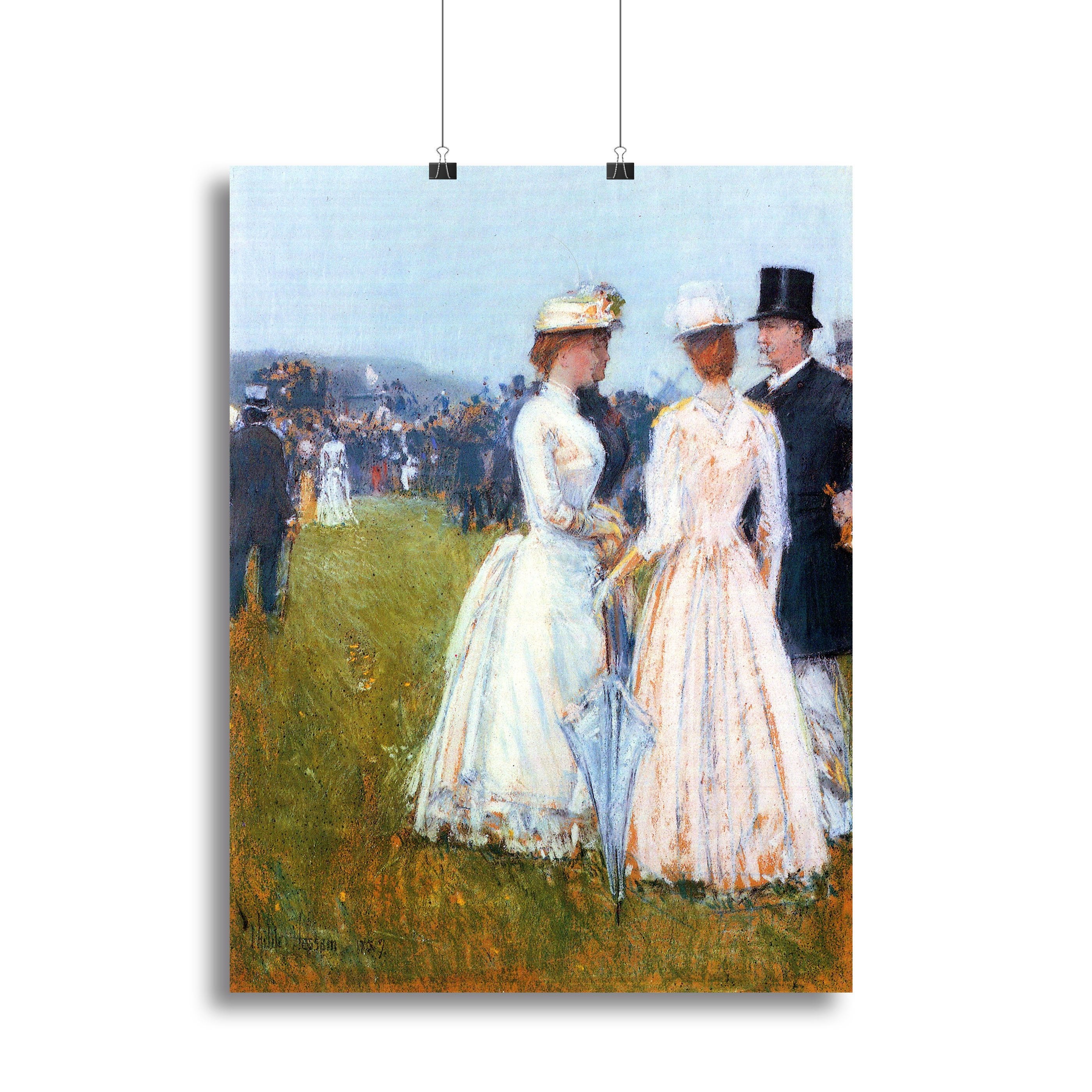 At the Grand Prix in Paris by Hassam Canvas Print or Poster
