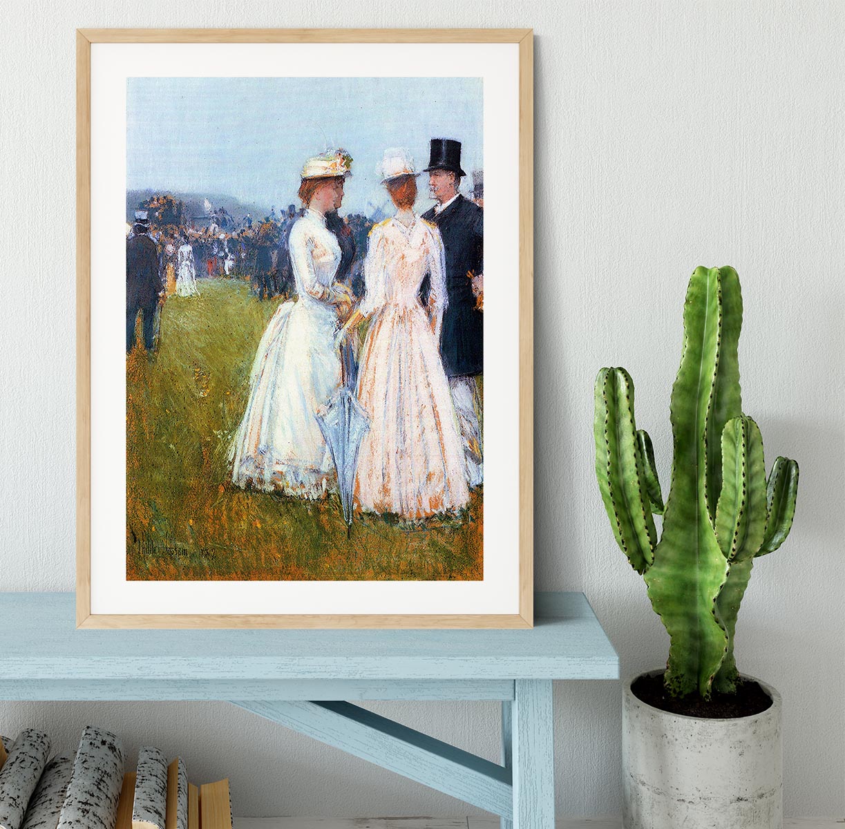 At the Grand Prix in Paris by Hassam Framed Print - Canvas Art Rocks - 3