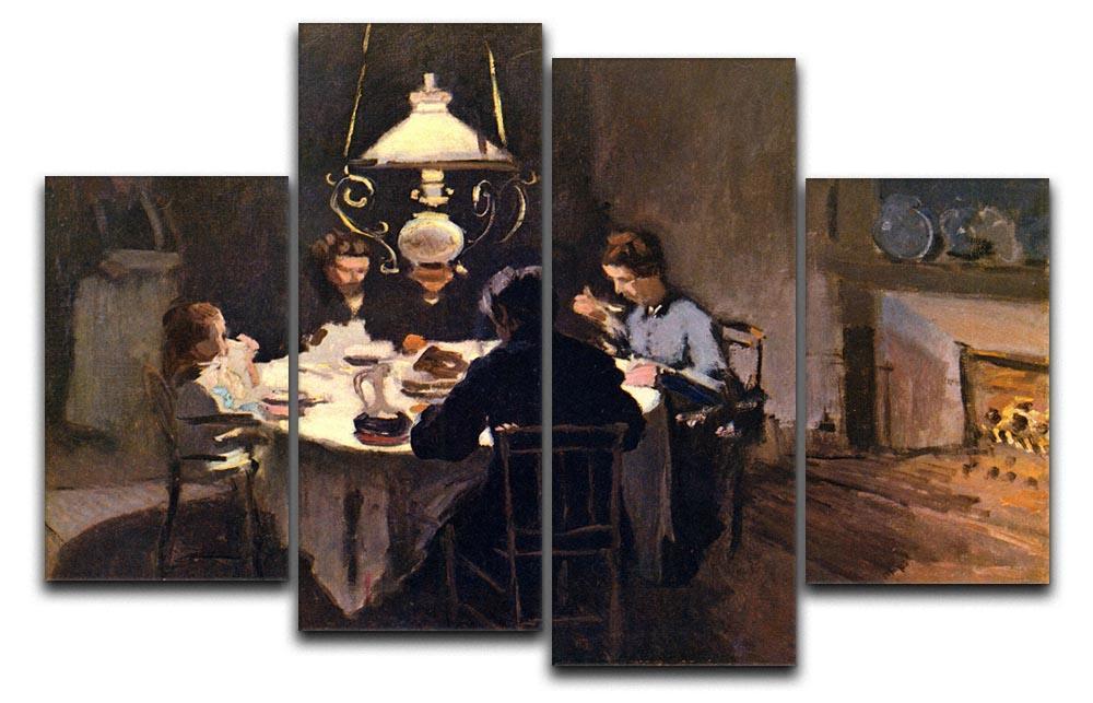 At the Table by Monet 4 Split Panel Canvas  - Canvas Art Rocks - 1