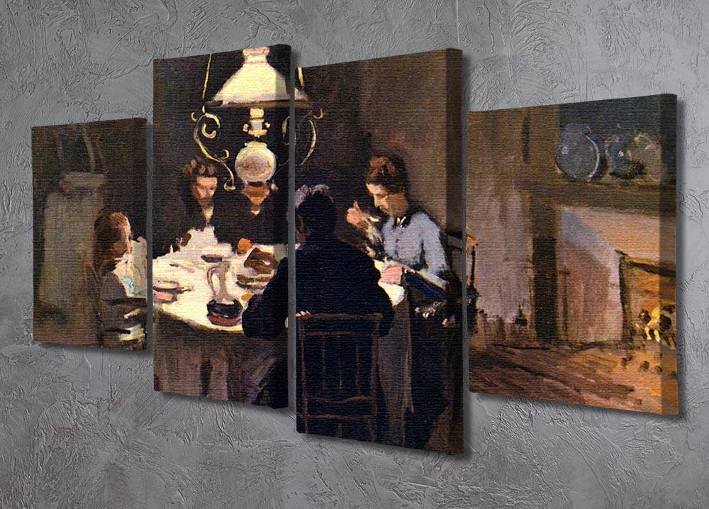 At the Table by Monet 4 Split Panel Canvas - Canvas Art Rocks - 2