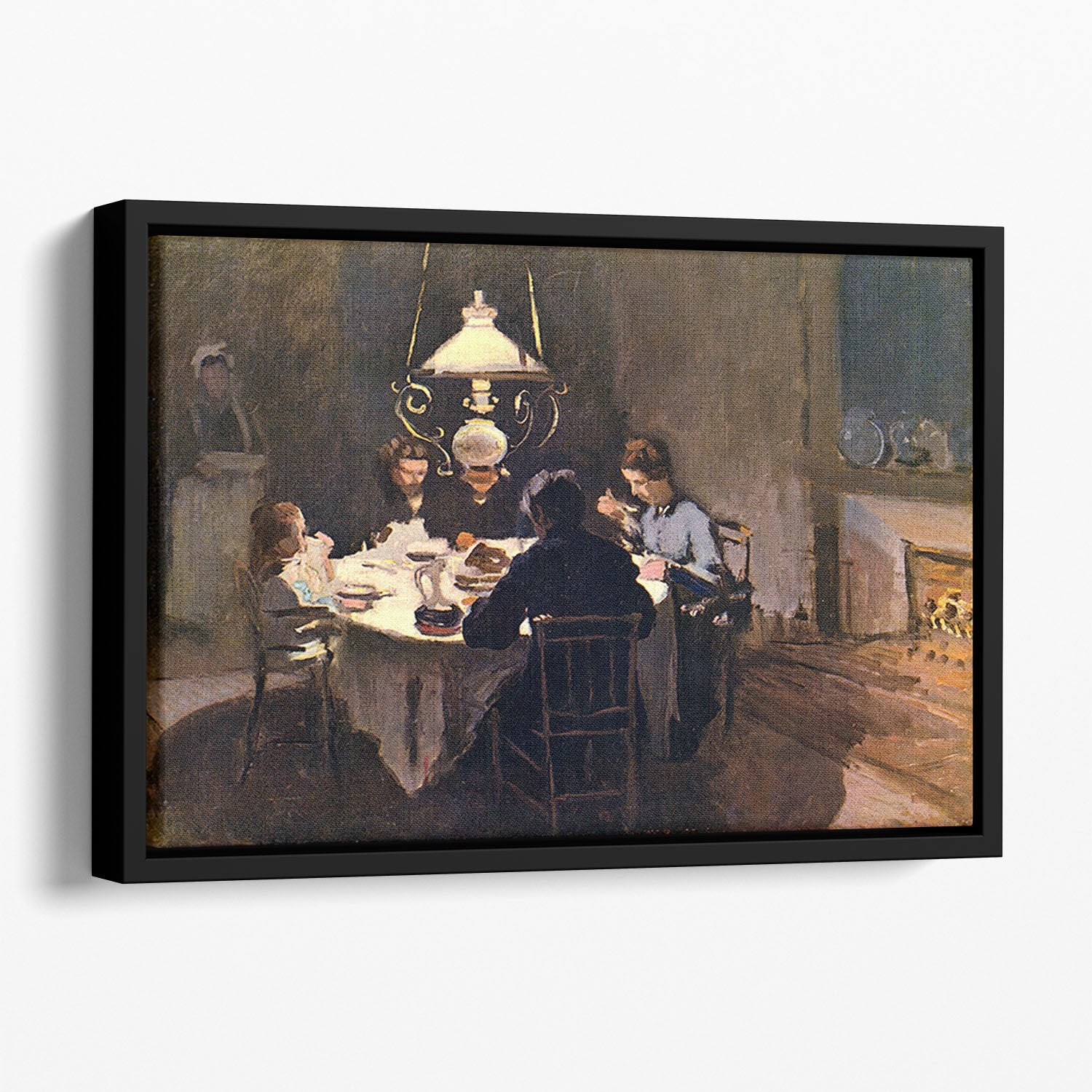 At the Table by Monet Floating Framed Canvas