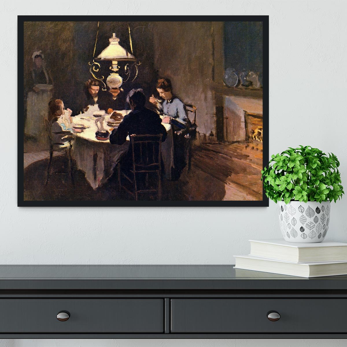 At the Table by Monet Framed Print - Canvas Art Rocks - 2