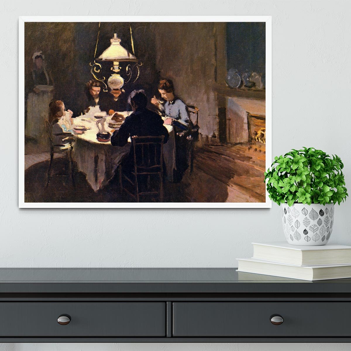 At the Table by Monet Framed Print - Canvas Art Rocks -6