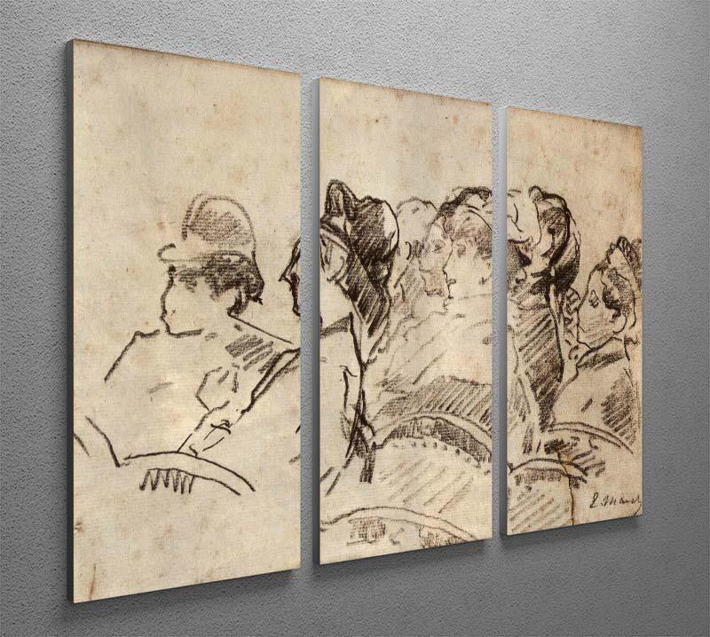 At the Theater by Manet 3 Split Panel Canvas Print - Canvas Art Rocks - 2