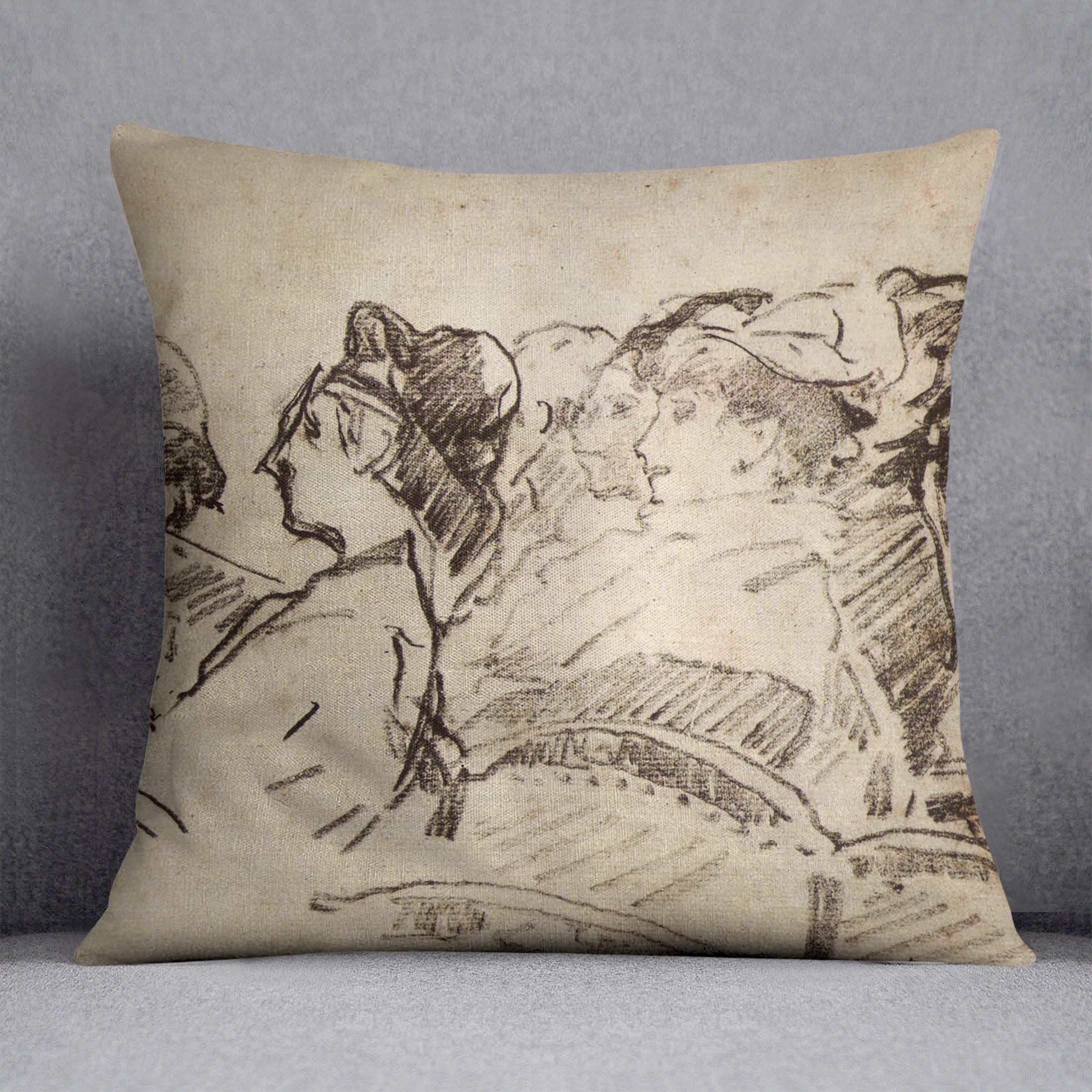 At the Theater by Manet Throw Pillow