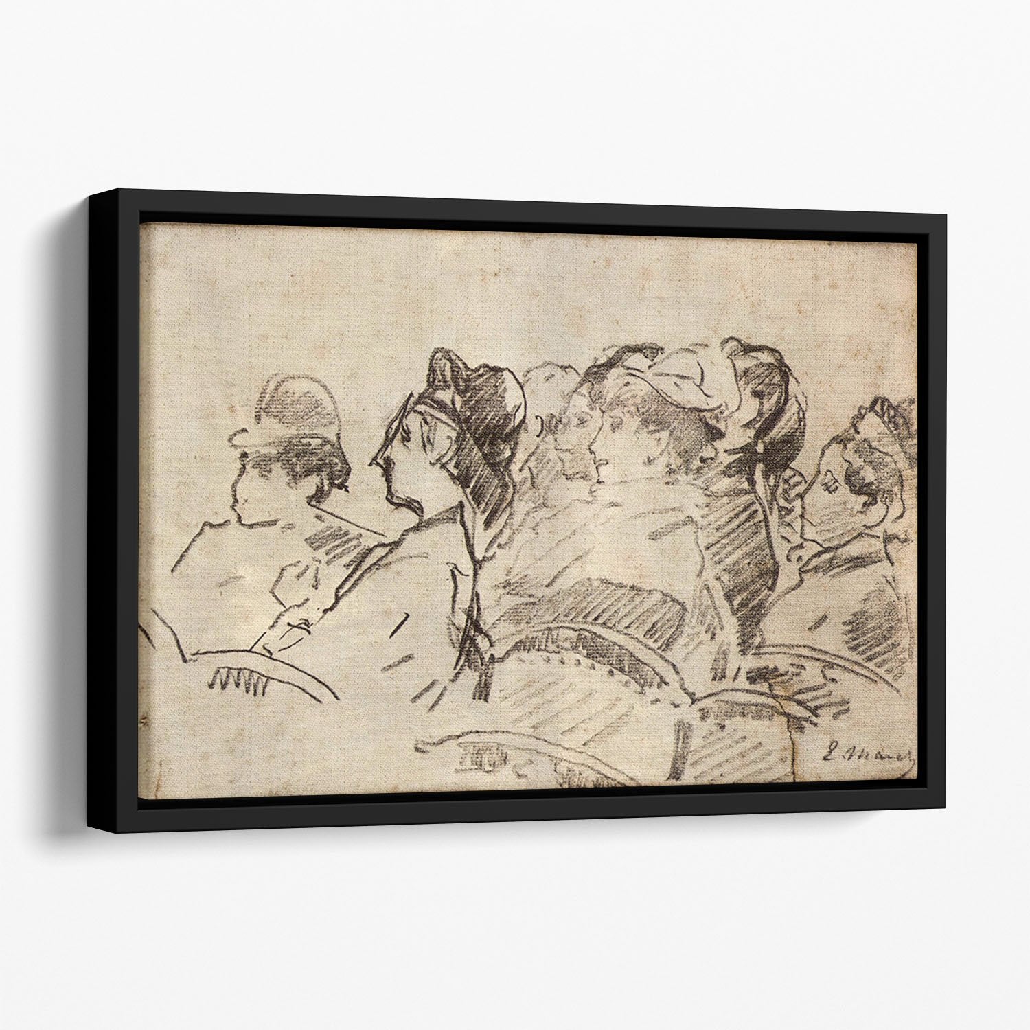 At the Theater by Manet Floating Framed Canvas