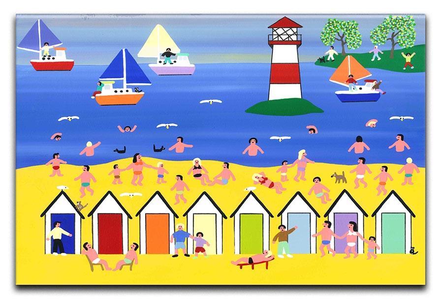 At the beach hut by Gordon Barker Canvas Print or Poster - Canvas Art Rocks - 1