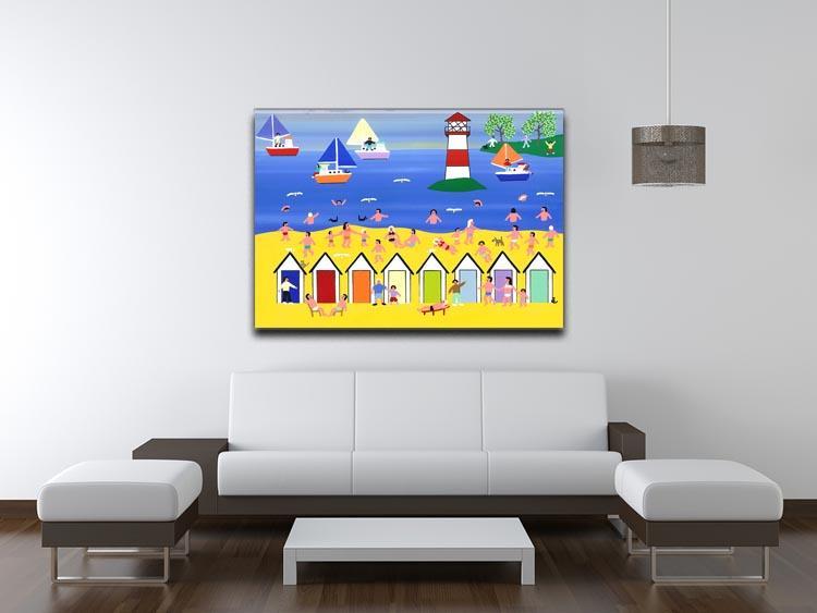At the beach hut by Gordon Barker Canvas Print or Poster - Canvas Art Rocks - 4