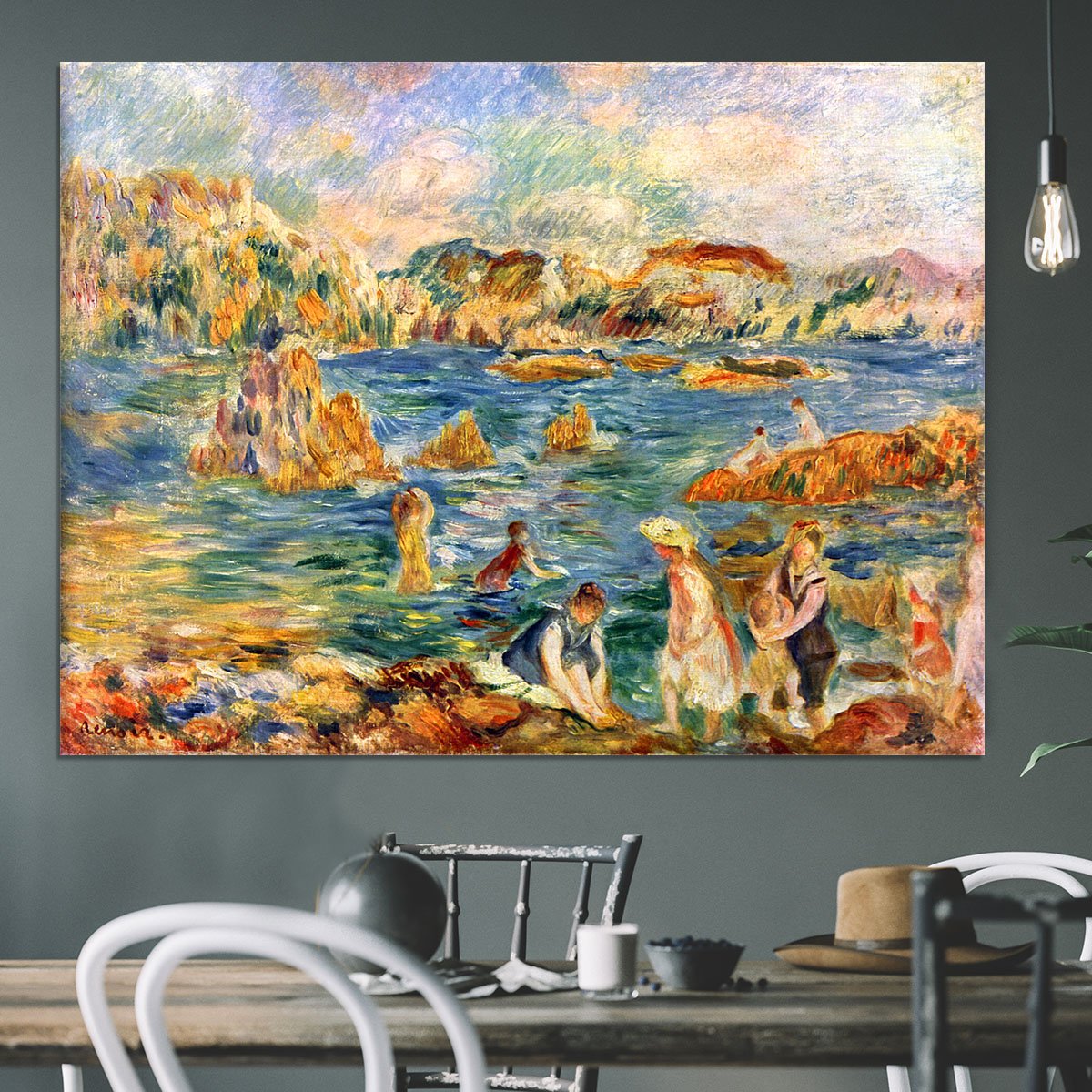 At the beach of Guernesey by Renoir Canvas Print or Poster