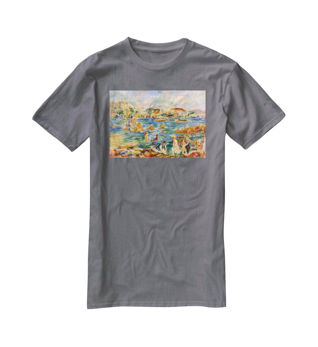 At the beach of Guernesey by Renoir T-Shirt - Canvas Art Rocks - 3