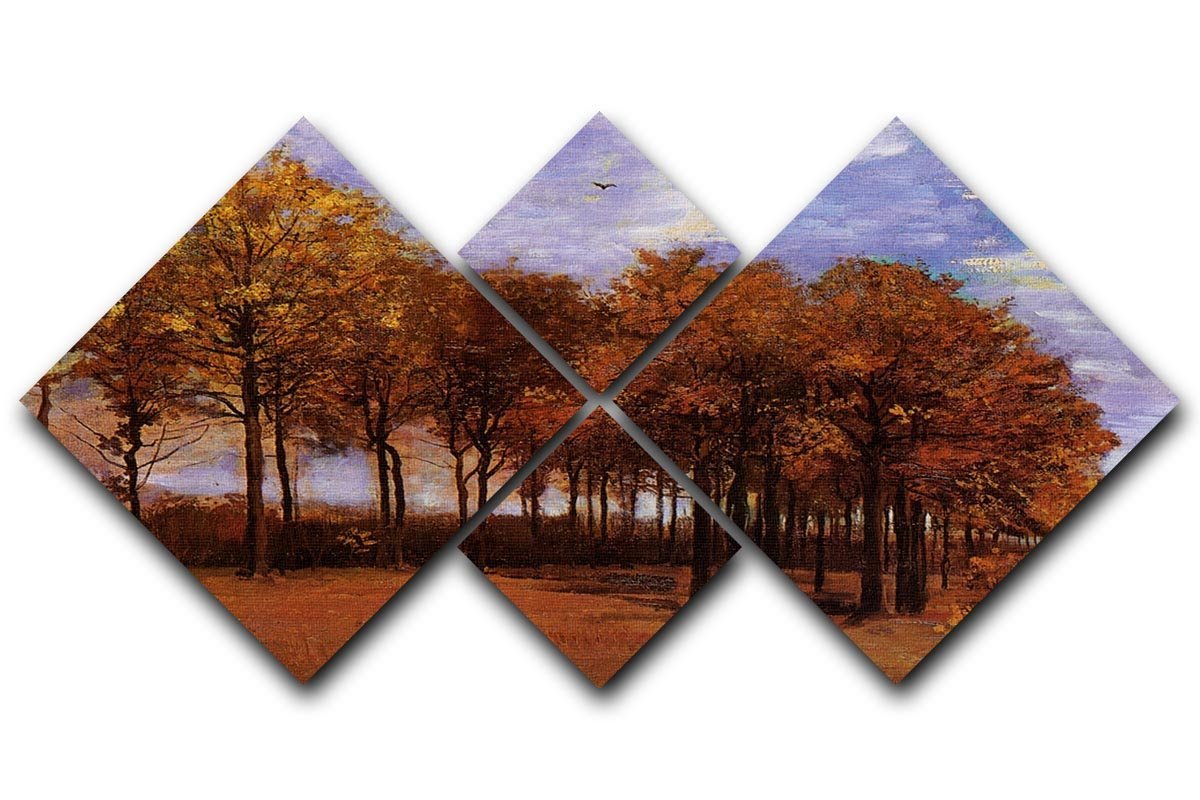 Autumn Landscape by Van Gogh 4 Square Multi Panel Canvas  - Canvas Art Rocks - 1
