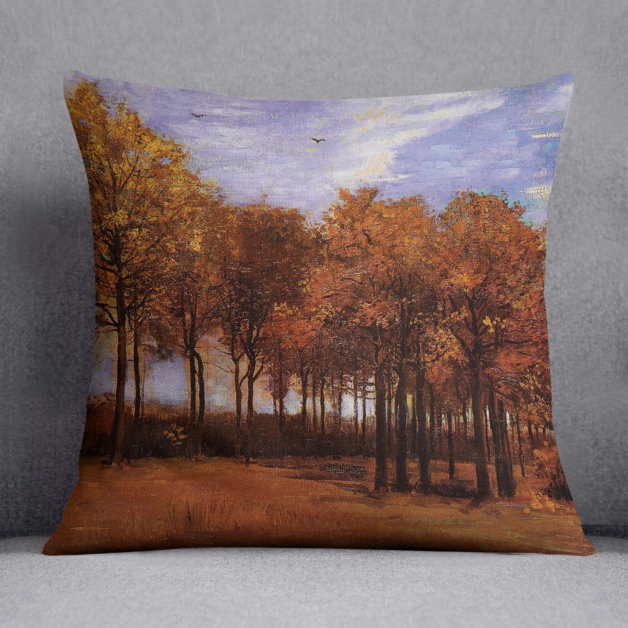 Autumn Landscape by Van Gogh Throw Pillow