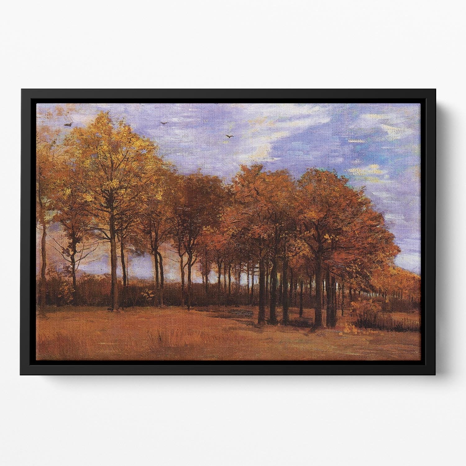 Autumn Landscape by Van Gogh Floating Framed Canvas