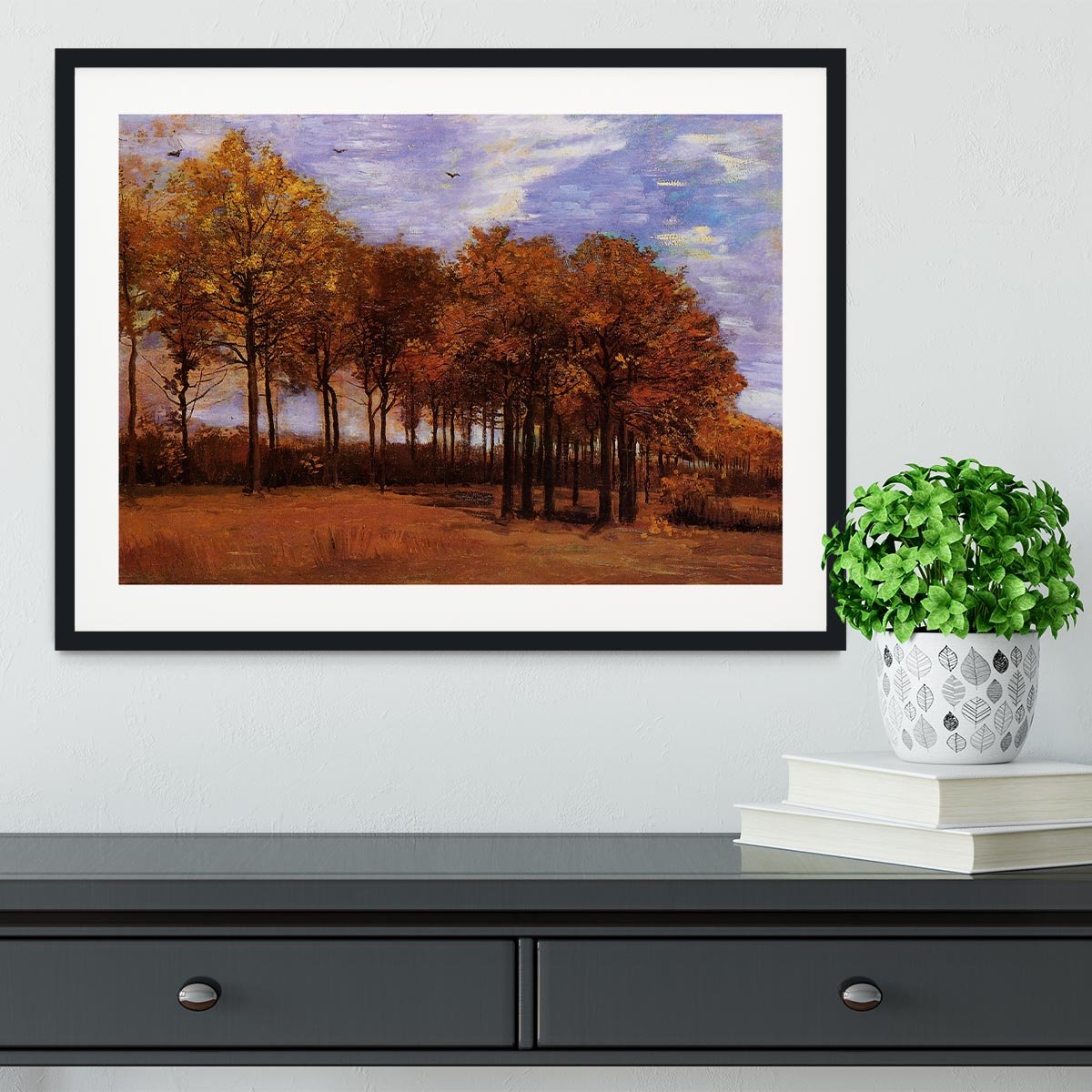 Autumn Landscape by Van Gogh Framed Print - Canvas Art Rocks - 1