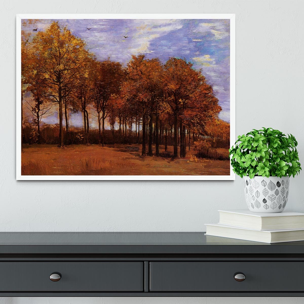 Autumn Landscape by Van Gogh Framed Print - Canvas Art Rocks -6
