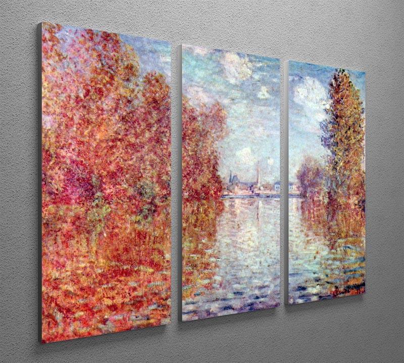 Autumn in Argenteuil by Monet Split Panel Canvas Print - Canvas Art Rocks - 4