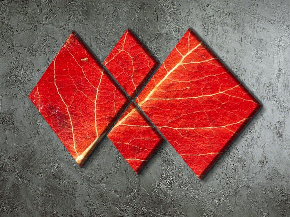 Autumn leaf 4 Square Multi Panel Canvas  - Canvas Art Rocks - 2