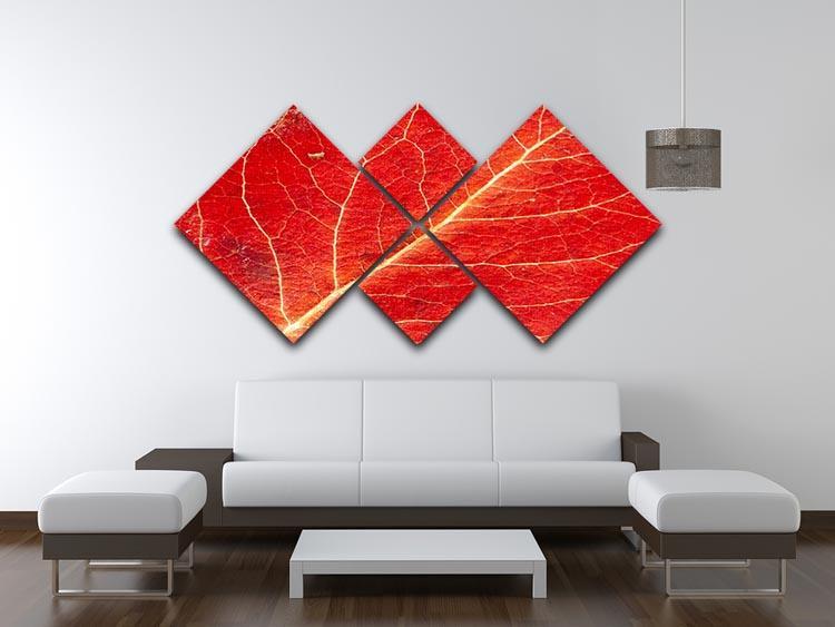 Autumn leaf 4 Square Multi Panel Canvas  - Canvas Art Rocks - 3
