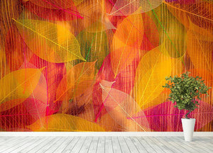 Autumn leaves texture Wall Mural Wallpaper - Canvas Art Rocks - 4